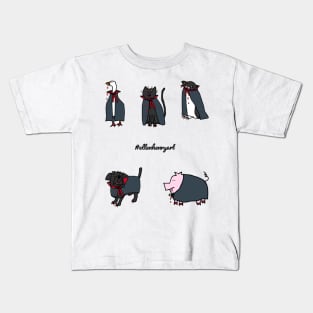 Halloween Vampire Horror Cute Animals Sticker Pack Kids T-Shirt